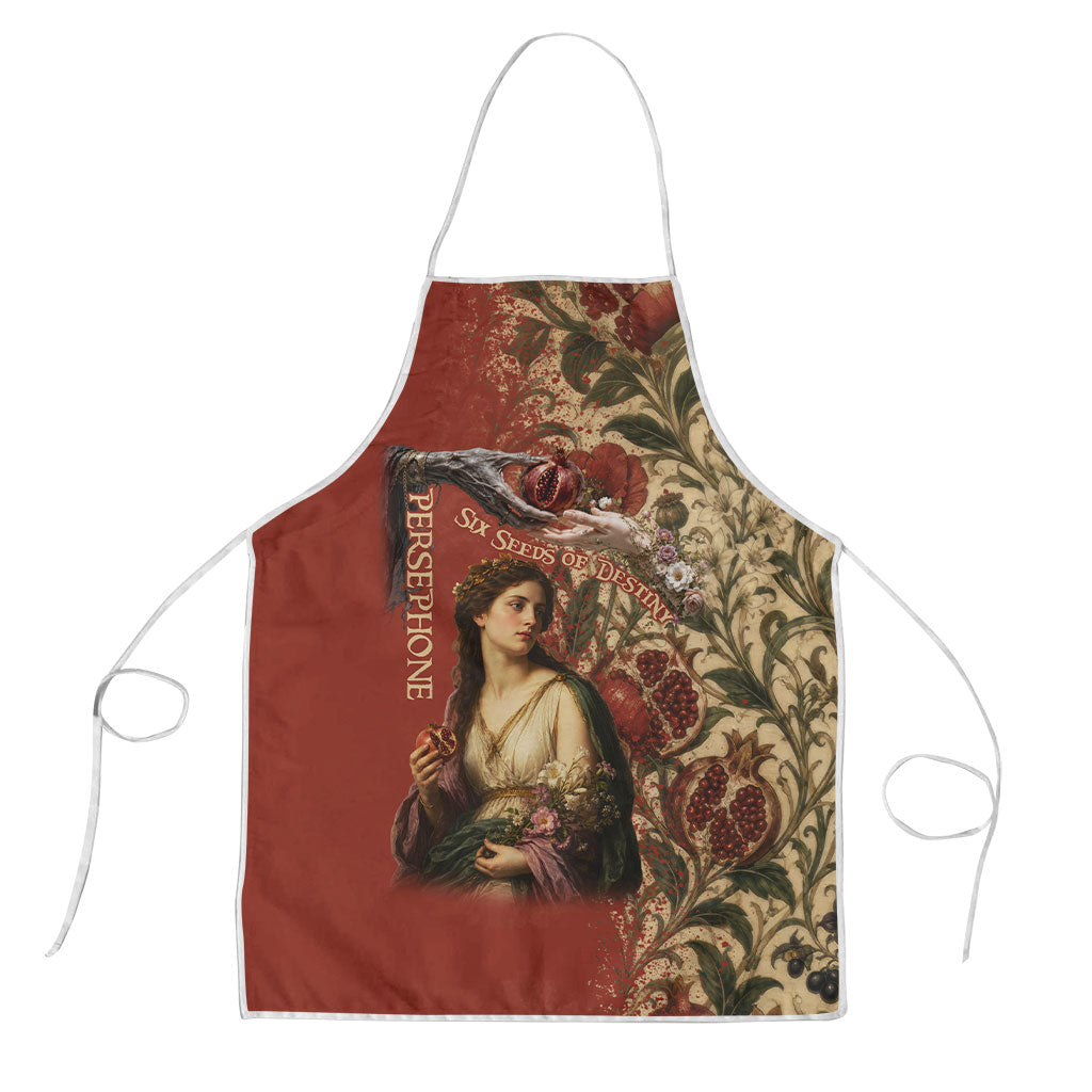 Persephone Six Seeds Of Destiny Bound By The Earth Apron Greek Mythology Pomegranate Goddess Vintage Floral