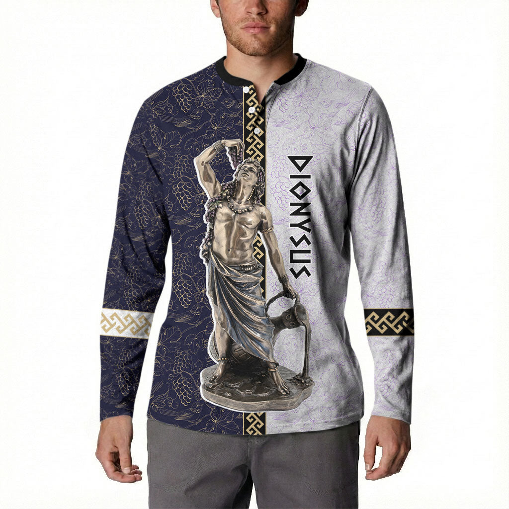 Greek God Dionysus Button Sweatshirt Ancient Greece Mythology Classical Statue Art