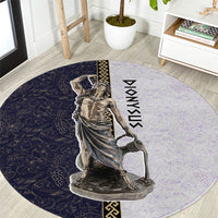 Greek God Dionysus Round Carpet Ancient Greece Mythology Classical Statue Art