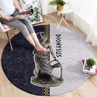 Greek God Dionysus Round Carpet Ancient Greece Mythology Classical Statue Art