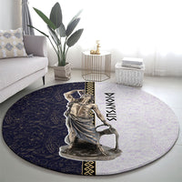 Greek God Dionysus Round Carpet Ancient Greece Mythology Classical Statue Art