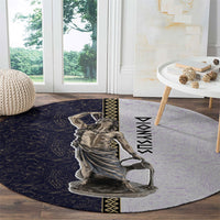 Greek God Dionysus Round Carpet Ancient Greece Mythology Classical Statue Art