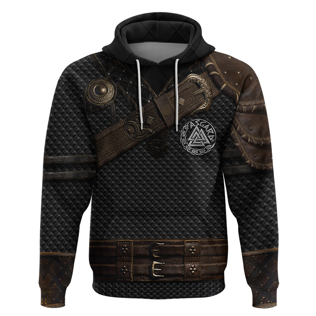 Viking Armor Hoodie Vegvisir With Silver Chain Link - Wonder Print Shop