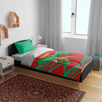 Mauritania Christmas Bedding Set with Santa Claus Camel Gift Boxes Starry Sky and Desert Pattern Design - Wonder Print Shop