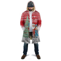Belarus Christmas Cloak with Ded Moroz Snow Maiden Christmas Tree and Nordic Pattern Design - Wonder Print Shop