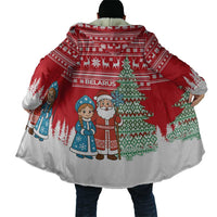 Belarus Christmas Cloak with Ded Moroz Snow Maiden Christmas Tree and Nordic Pattern Design - Wonder Print Shop