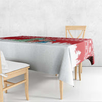 Belarus Christmas Tablecloth with Ded Moroz Snow Maiden Christmas Tree and Nordic Pattern Design - Wonder Print Shop