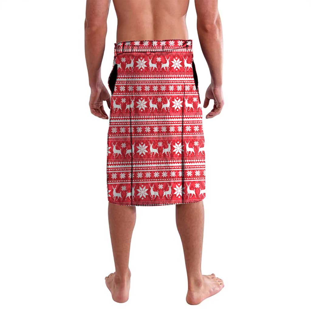 Belarus Christmas Lavalava with Santa Gingerbread Playing Chess National Emblem and Nordic Pattern Design - Wonder Print Shop