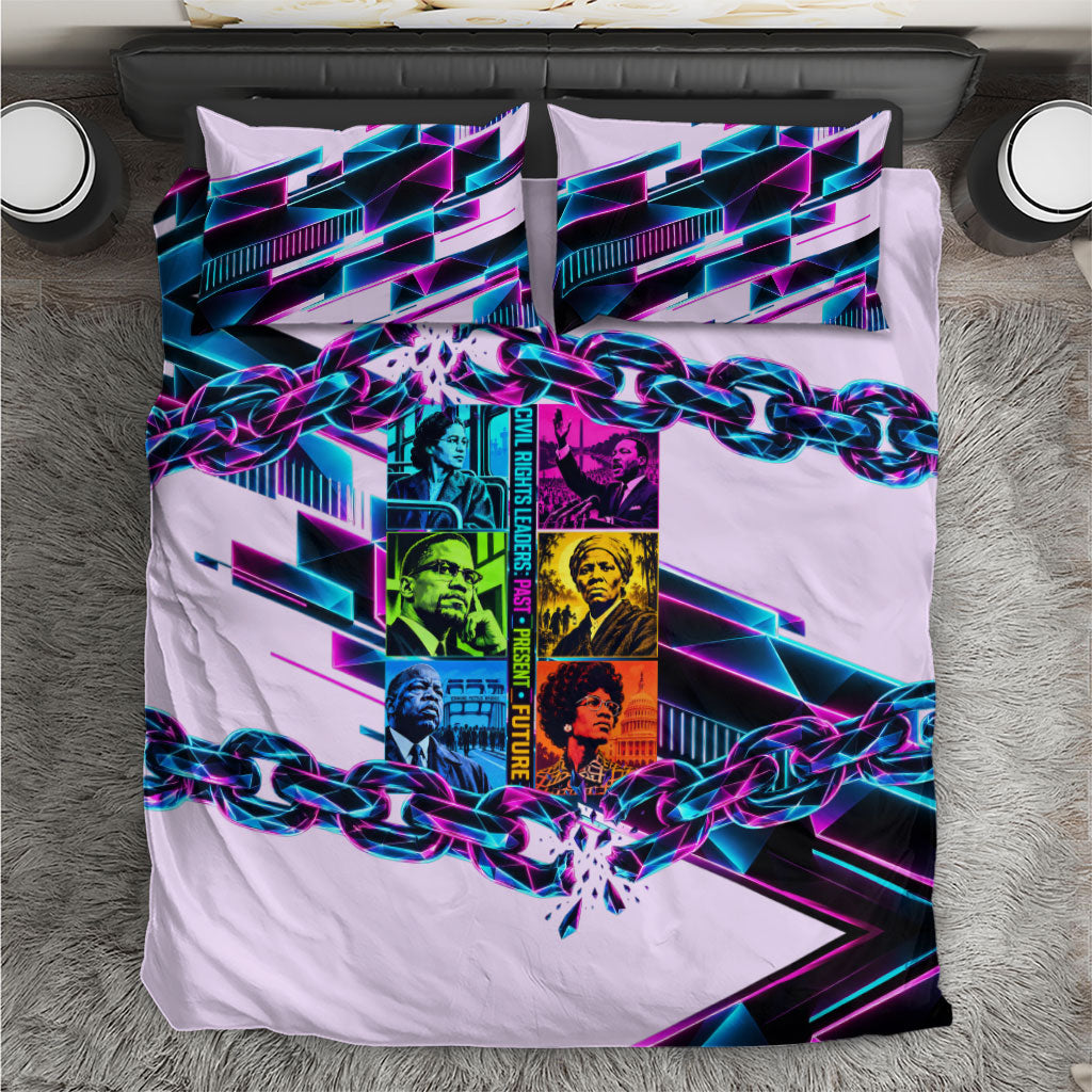 Civil Rights Leaders Bedding Set - Black History - African American - Neon Cyberpunk