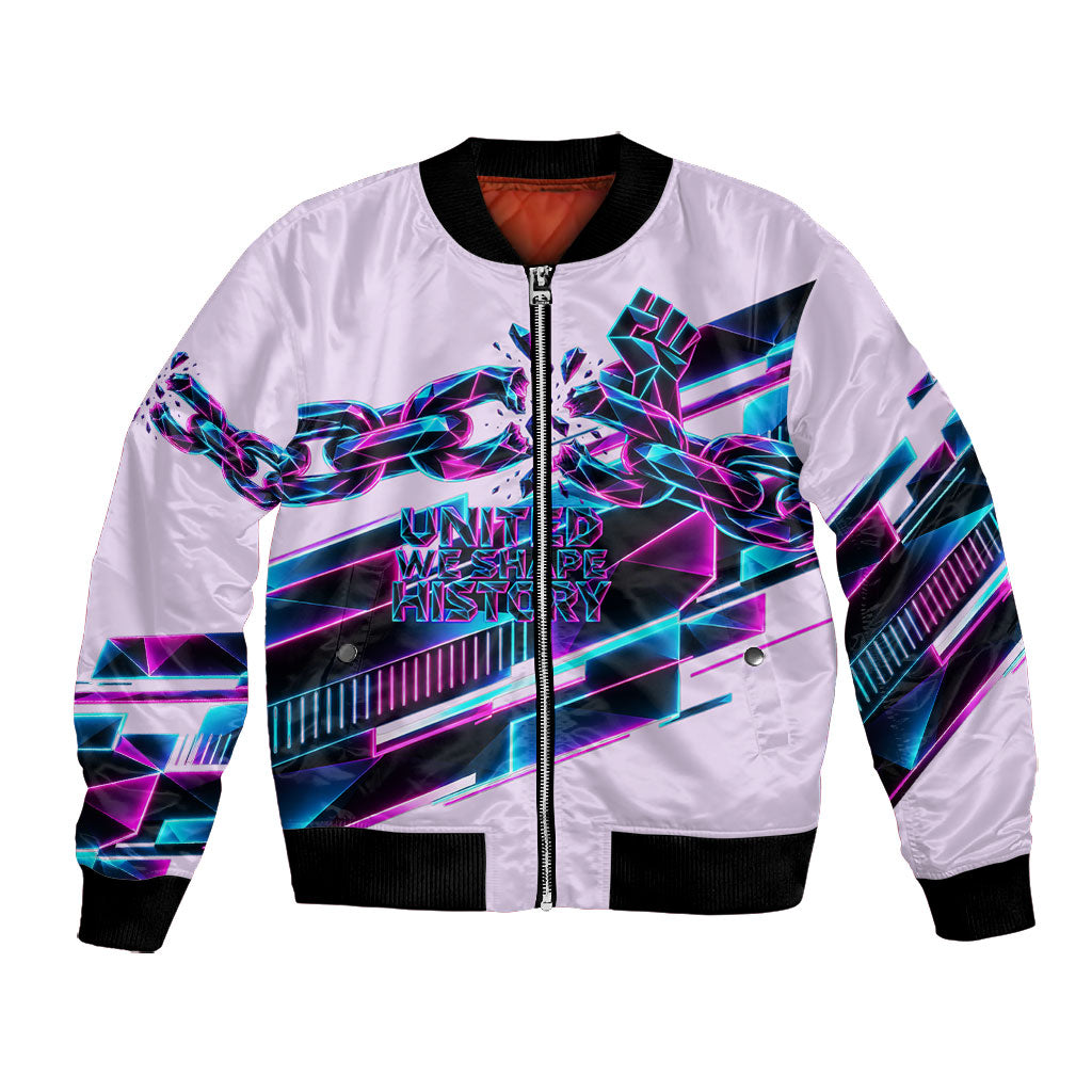 Civil Rights Leaders Bomber Jacket - Black History - African American - Neon Cyberpunk