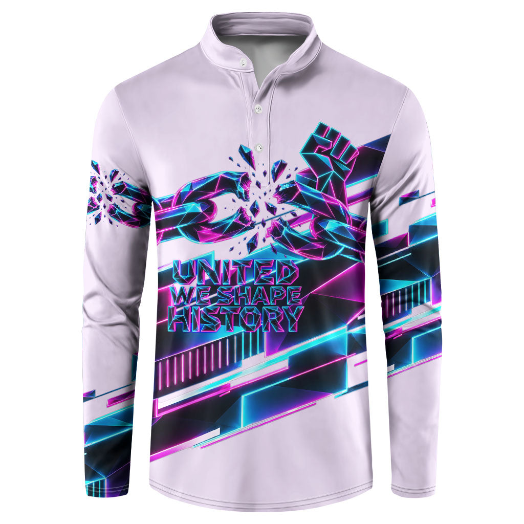 Civil Rights Leaders Button Sweatshirt - Black History - African American - Neon Cyberpunk