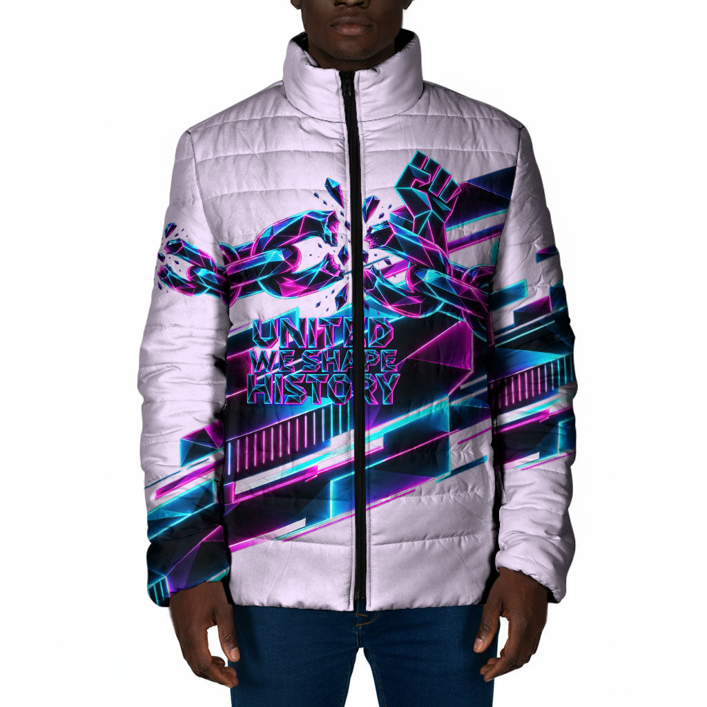Civil Rights Leaders Padded Jacket - Black History - African American - Neon Cyberpunk