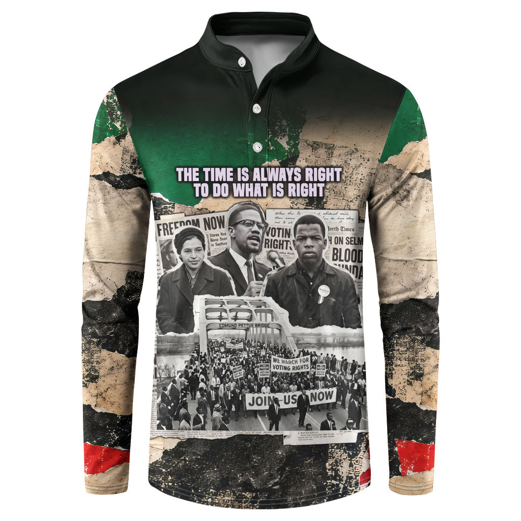 Civil Rights Leaders Button Sweatshirt Vintage Newspaper Collage Pan-African - Civil Rights Movement