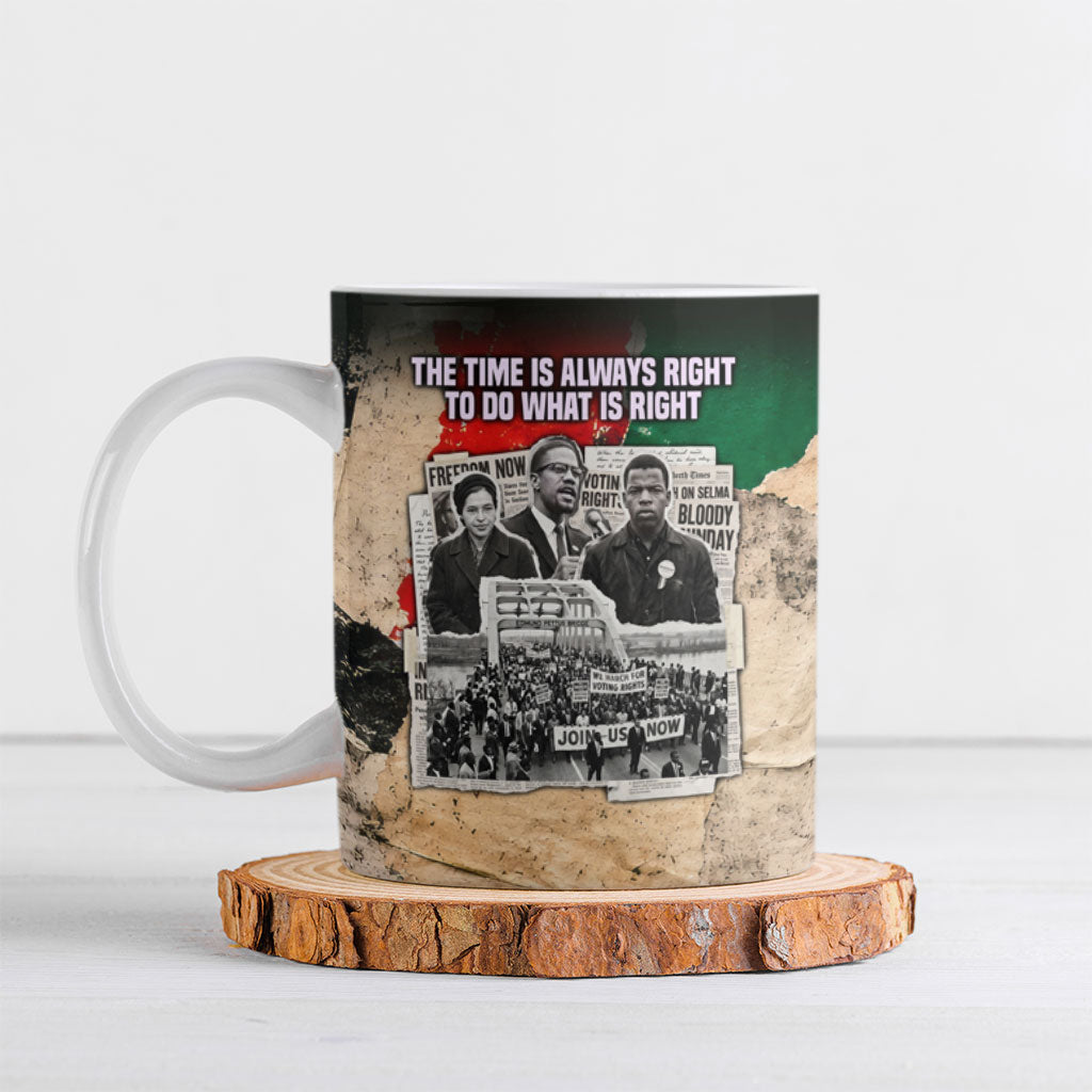 Civil Rights Leaders Ceramic Mug Vintage Newspaper Collage Pan-African - Civil Rights Movement
