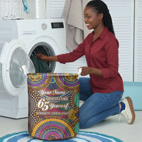 Personalized African 65th Birthday Black Excellence Laundry Basket Vibrant Traditional Tribal Geometric Patterns