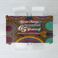 Personalized African 65th Birthday Black Excellence Tablecloth Vibrant Traditional Tribal Geometric Patterns