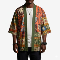Personalized African King's 65th Birthday Kimono Traditional Ethnic Patchwork Safari Animals