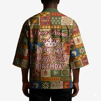 Personalized African King's 65th Birthday Kimono Traditional Ethnic Patchwork Safari Animals