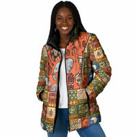 Personalized African King's 65th Birthday Padded Jacket Traditional Ethnic Patchwork Safari Animals