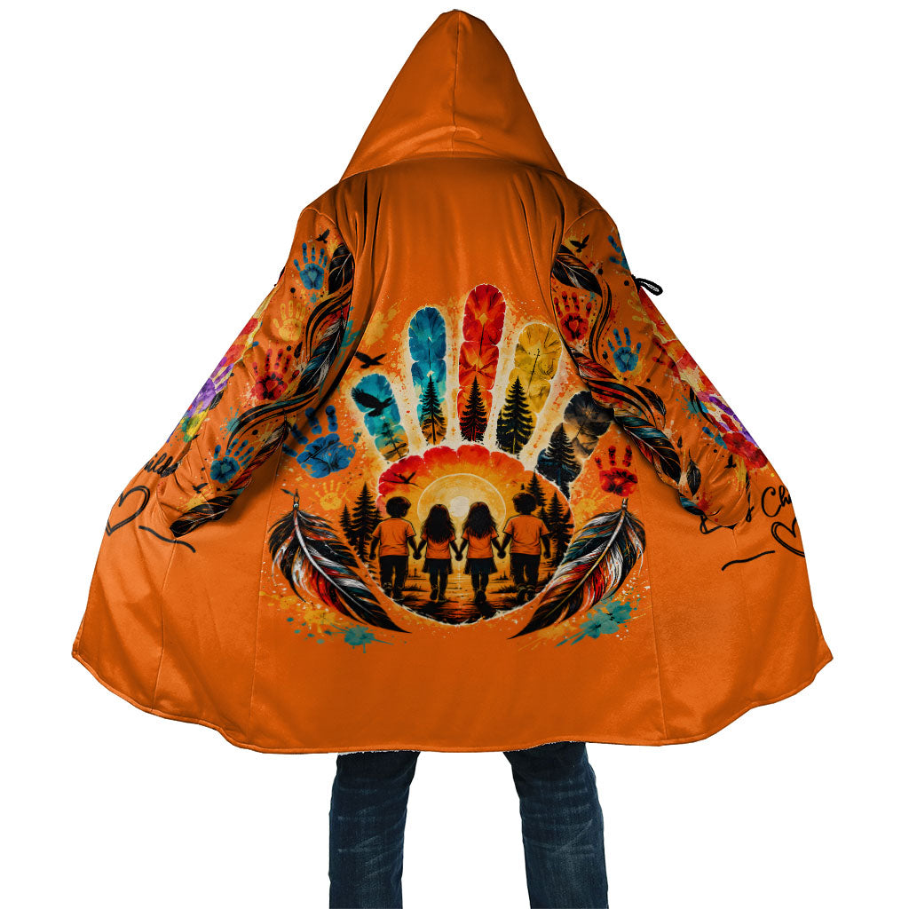 Orange Shirt Day Cloak Indigenous Handprint Feather Watercolor
