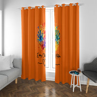 Orange Shirt Day Window Curtain Indigenous Handprint Feather Watercolor