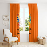 Orange Shirt Day Window Curtain Indigenous Handprint Feather Watercolor