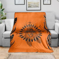 Orange Shirt Day Blanket Indigenous Feather Art Child Silhouette