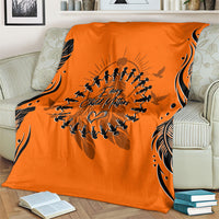 Orange Shirt Day Blanket Indigenous Feather Art Child Silhouette
