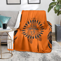 Orange Shirt Day Blanket Indigenous Feather Art Child Silhouette