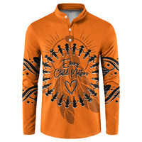 Orange Shirt Day Button Sweatshirt Indigenous Feather Art Child Silhouette