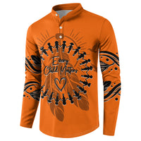 Orange Shirt Day Button Sweatshirt Indigenous Feather Art Child Silhouette