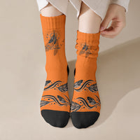 Orange Shirt Day Crew Socks Indigenous Feather Art Child Silhouette