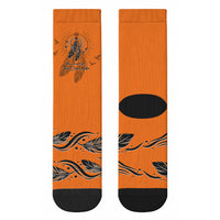 Orange Shirt Day Crew Socks Indigenous Feather Art Child Silhouette