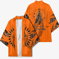 Orange Shirt Day Kimono Indigenous Feather Art Child Silhouette
