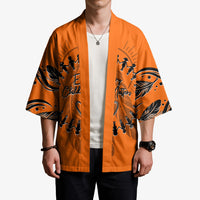 Orange Shirt Day Kimono Indigenous Feather Art Child Silhouette
