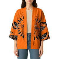 Orange Shirt Day Kimono Indigenous Feather Art Child Silhouette