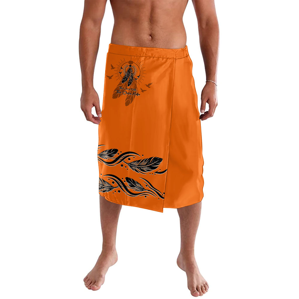 Orange Shirt Day Lavalava Indigenous Feather Art Child Silhouette