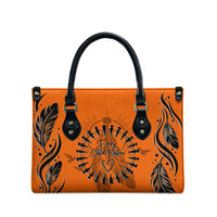 Orange Shirt Day Leather Bag Indigenous Feather Art Child Silhouette
