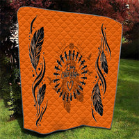 Orange Shirt Day Quilt Indigenous Feather Art Child Silhouette