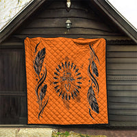 Orange Shirt Day Quilt Indigenous Feather Art Child Silhouette