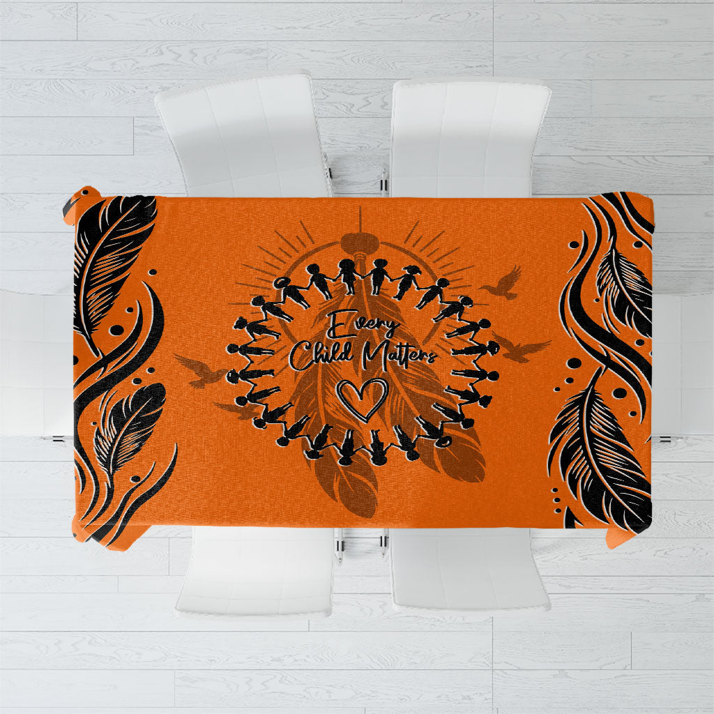 Orange Shirt Day Tablecloth Indigenous Feather Art Child Silhouette