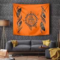 Orange Shirt Day Tapestry Indigenous Feather Art Child Silhouette