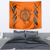 Orange Shirt Day Tapestry Indigenous Feather Art Child Silhouette