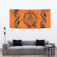 Orange Shirt Day Tapestry Indigenous Feather Art Child Silhouette