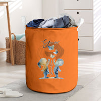 Personalized Orange Shirt Day Laundry Basket Watercolor Handprint Butterfly