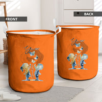 Personalized Orange Shirt Day Laundry Basket Watercolor Handprint Butterfly