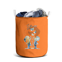 Personalized Orange Shirt Day Laundry Basket Watercolor Handprint Butterfly