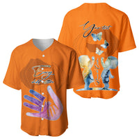 Personalized Orange Shirt Day Baseball Jersey Watercolor Handprint Butterfly