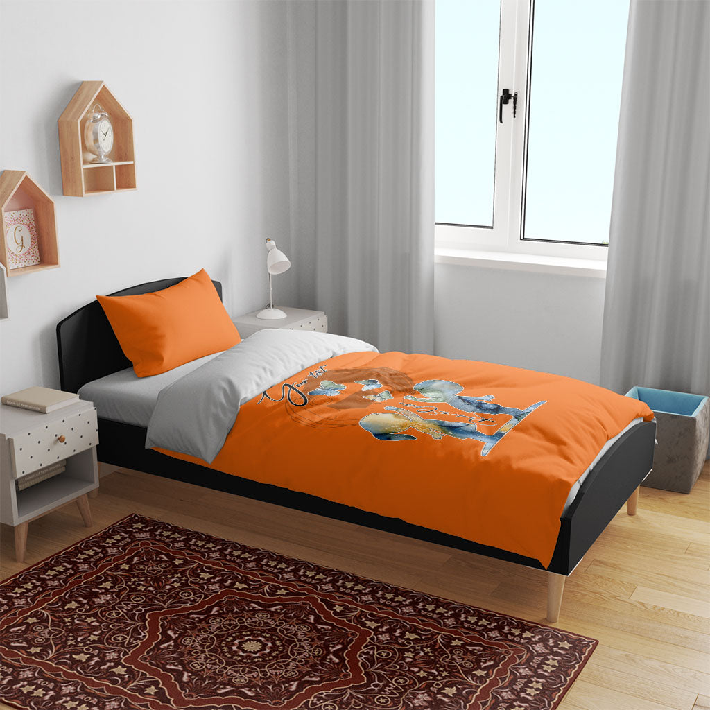 Personalized Orange Shirt Day Bedding Set Watercolor Handprint Butterfly