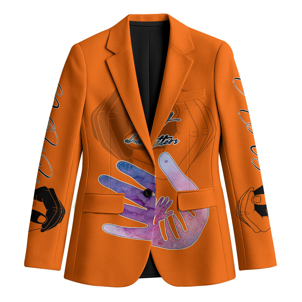 Personalized Orange Shirt Day Blazer Watercolor Handprint Butterfly